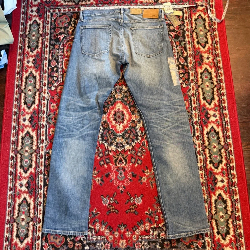 Polo Ralph Lauren Varick Slim Straight Performance Denim Blue Jeans 32x34 NWT